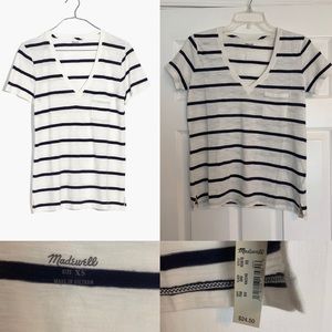 NWT Whisper Cotton V-Neck Pocket Tee, XS